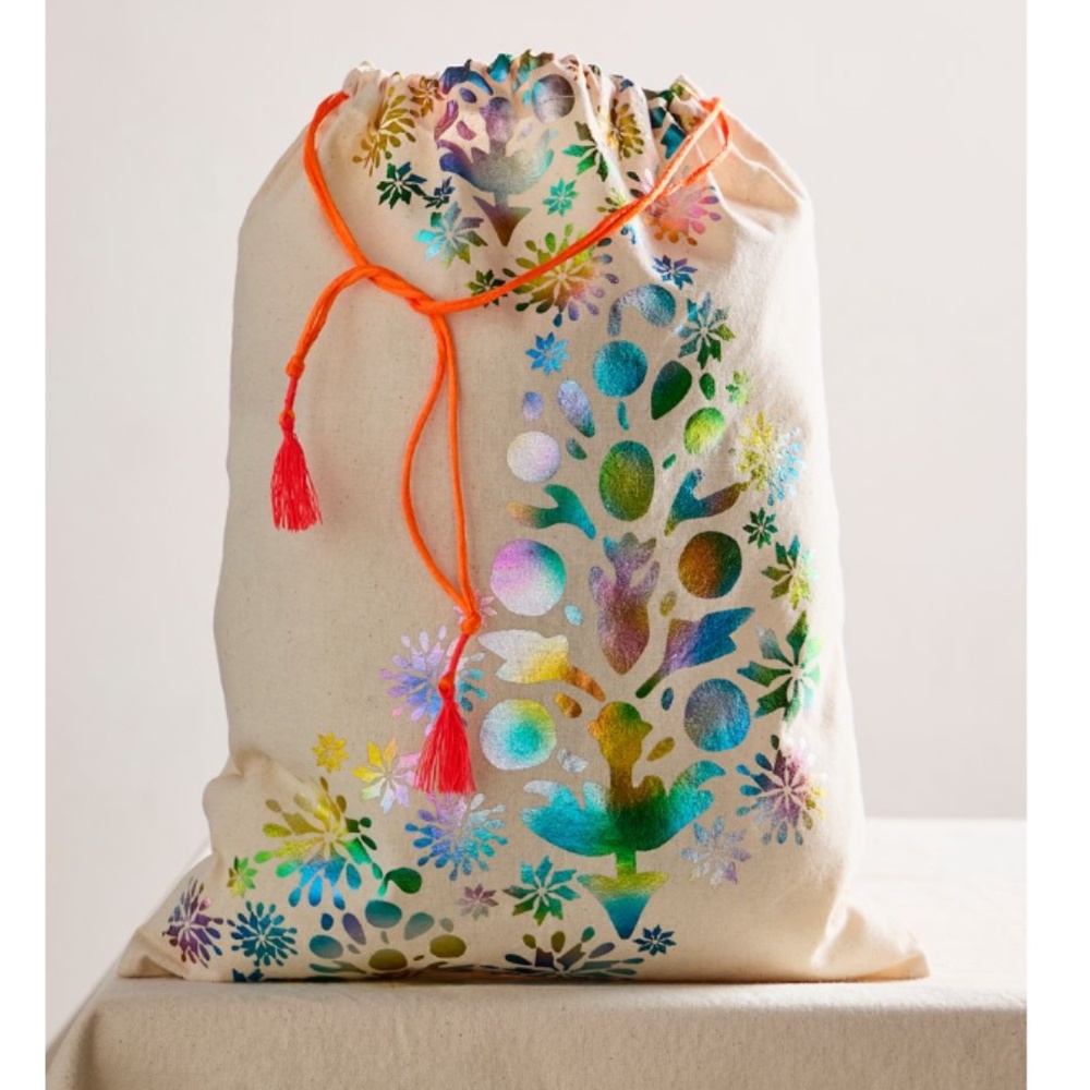 Free People Small Reusable Holiday Gift Bag-FP Movement Pattern NEW